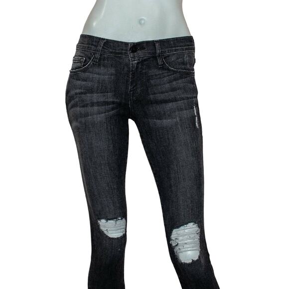 FRAME Denim the Le Skinny De Jeanne Jeans Mercer Distressed Size 25 - Picture 10 of 12